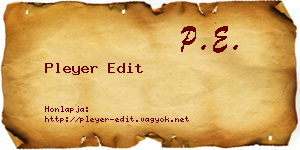 Pleyer Edit névjegykártya